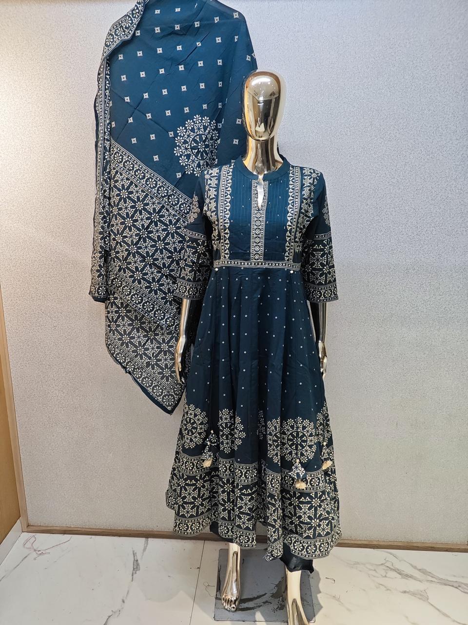 Pure Cotton Full Flair Anarkali Suit
