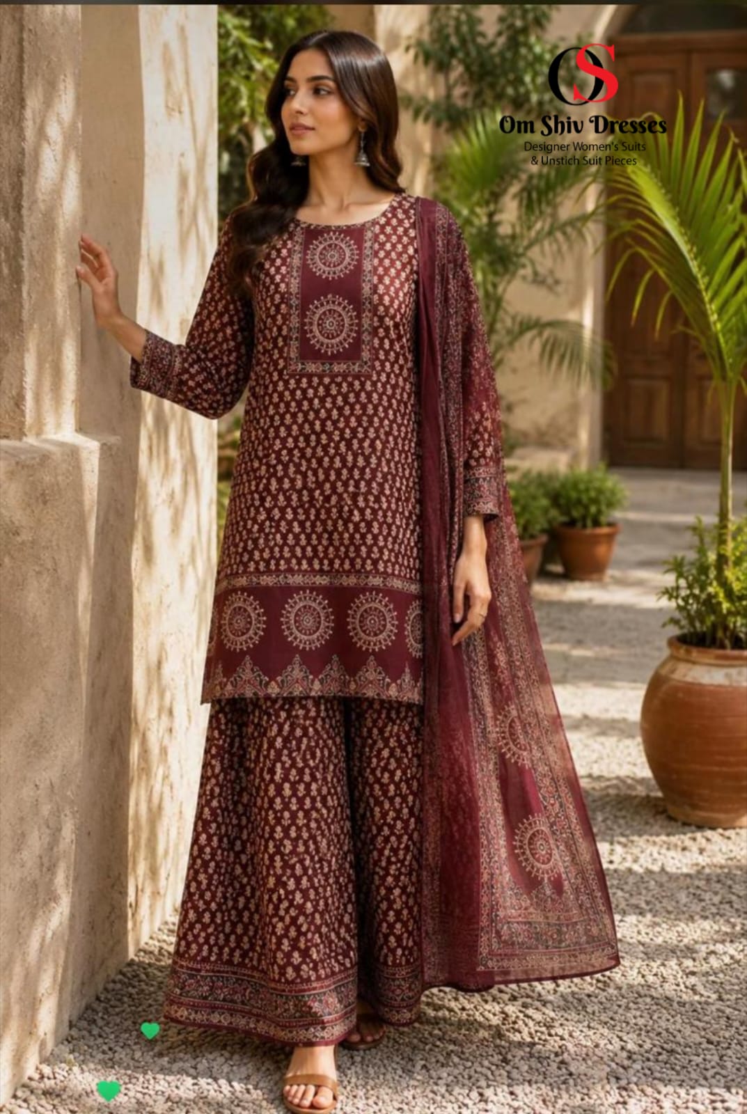 Pure Jaipuri Cotton Ajarakh Print Devider Plazo Set