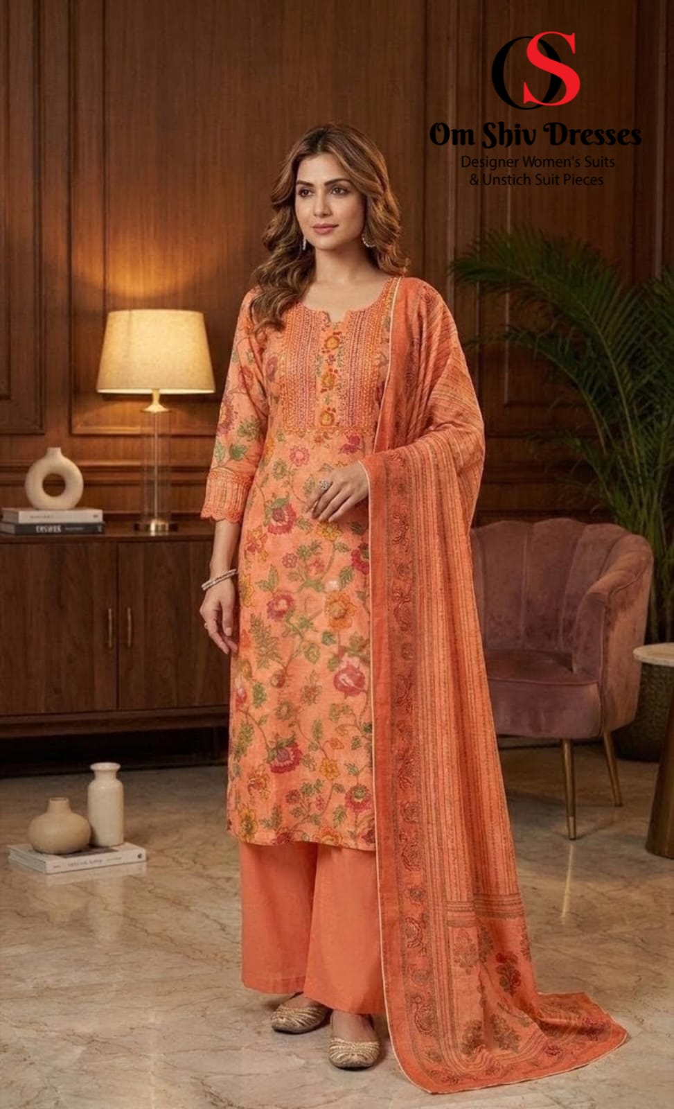 Pure Linen Fabric 3piece Set With Beautiful Digital Print