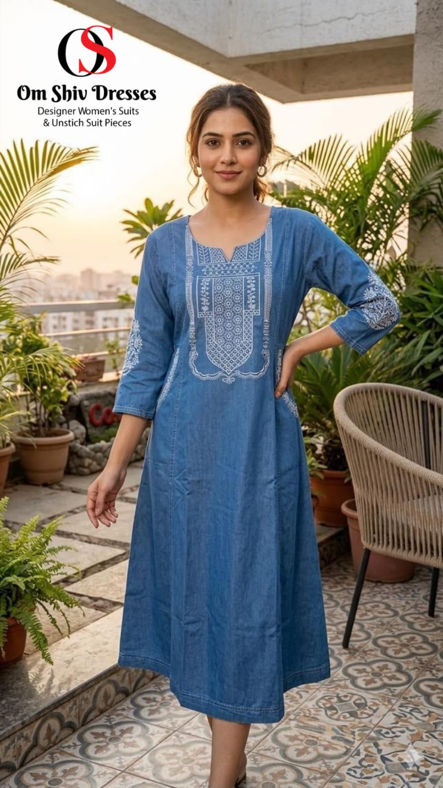 Pure Denim A-Line Western Middy