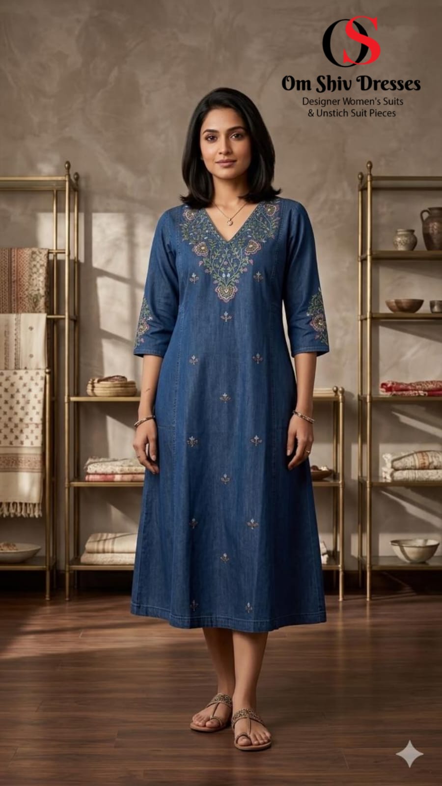 Pure Denim A-Line Western Middy