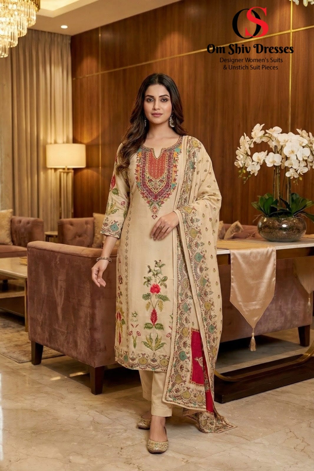 Festive Special Pure Creap Fabric Very Beautiful 3piece Set With Smart Digital Print