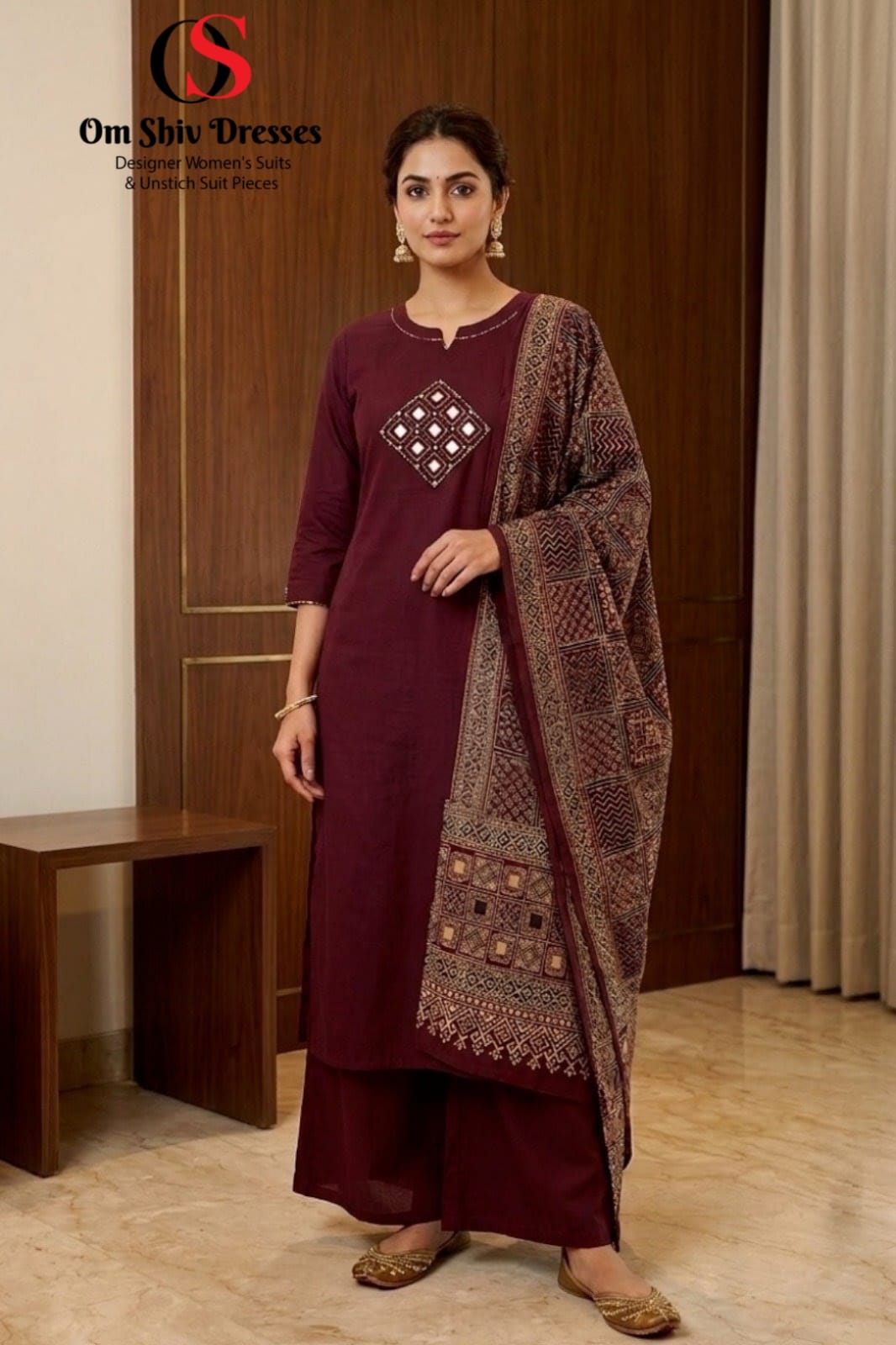 BigSize OfficeWear 3piece Set in Pure Cotton Fabric